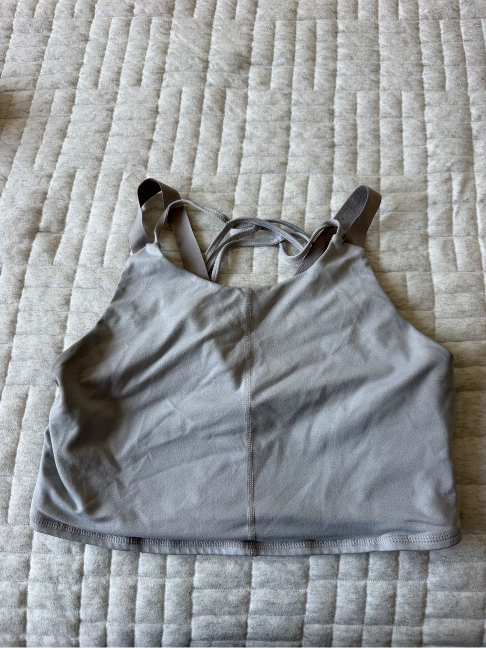 FP Movement by Free People Light Gray Strappy Sports Bra